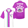 Custom US Bowling Team Outfit, Flamingo Bowling Team Hawaiian Shirt, Blue Bowling Shirt Gift For Bowling Team Members, Bowling Lover