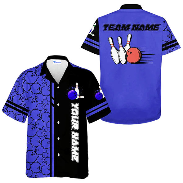 Personalized Bowling Balls Teal Pattern Hawaiian Shirt, Bowling Team Matching Outfits, Christmas Gift For Bowling Team Members, Bowling Lovers