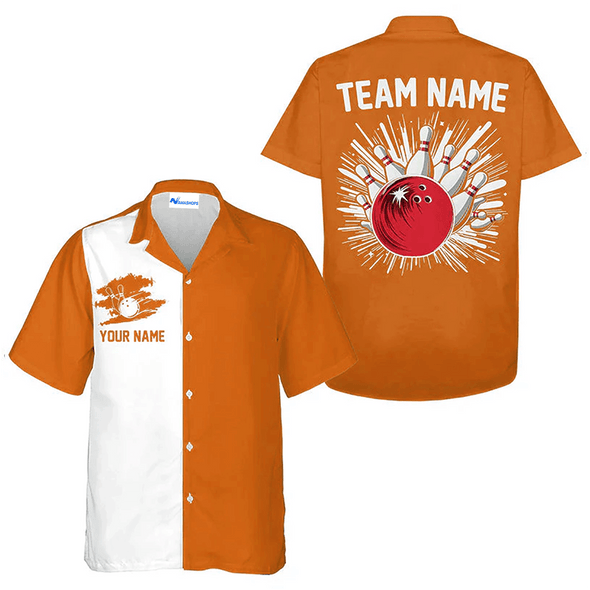 Personalized Basic Bowling Team Outfit, Custom Pink Strike Bowling Team Hawaiian Shirt, Bowling Shirt Gift For Bowling Team Member, Bowling Lover