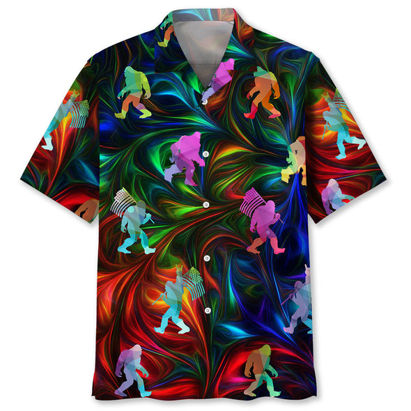 Bigfoot Color Hawaiian Shirt