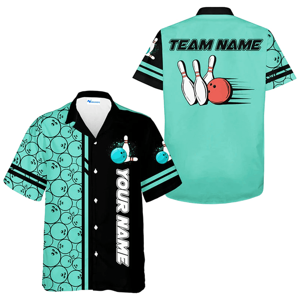 Personalized Bowling Balls Pink Pattern Hawaiian Shirt, Bowling Team Matching Outfits, Christmas Gift For Bowling Team Members, Bowling Lovers