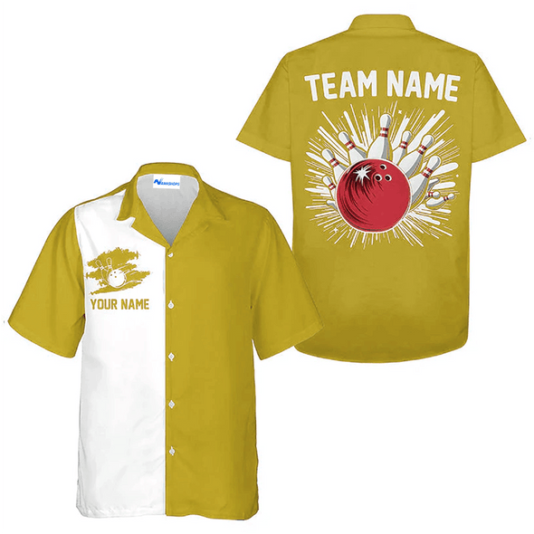 Personalized Basic Bowling Team Outfit, Custom Teal Strike Bowling Team Hawaiian Shirt, Bowling Shirt Gift For Bowling Team Member, Bowling Lover