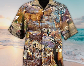 Unisex 3D Hunting Cool Style Hawaiian Shirt For