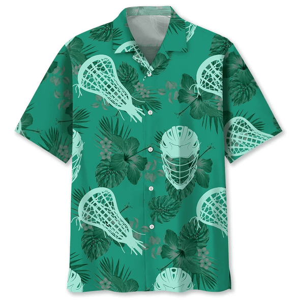 Lacrosse Kelly Green Hawaiian Shirt