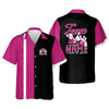 Custom Team Name Bowling Hawaiian Shirt, Black Purple Bowling Team Matching Shirt, Star Bowling Shirt Gift For Bowling Lover