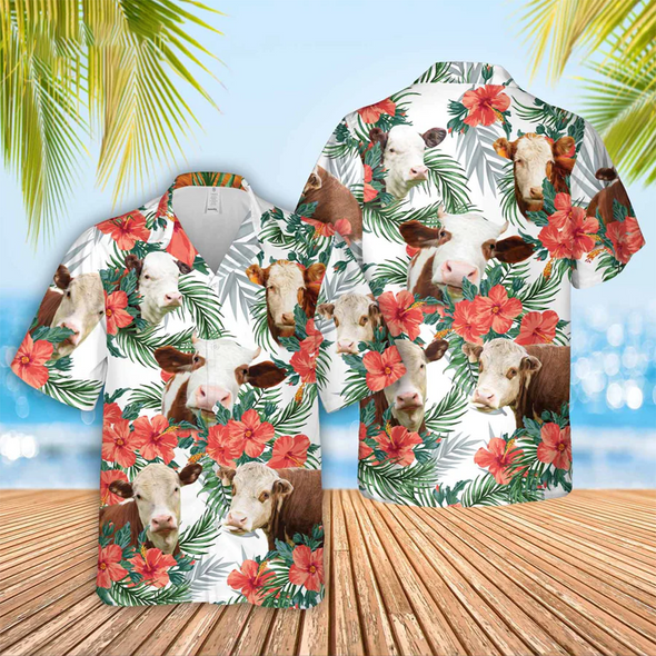 Hereford Hawaiian Flowers Hawaiian Shirt