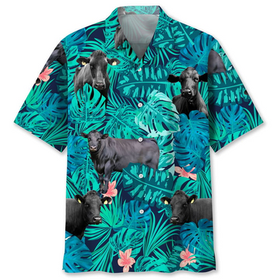 Angus Cattle Tropical Hawaii Shirt