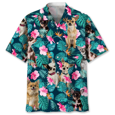 Chihuahua Tropical Hawaiian Shirt