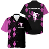 Personalized Multicolor Elegant Bowling Team Matching Shirt, Purple Bowling Team Name Hawaiian Shirt, Gift For Bowling Team Members, Bowling Lover