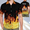 Button-Down Flame Personalized Name Hawaiian Shirt