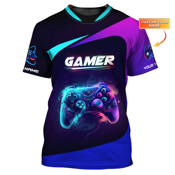 Unisex Shirt, Custom Name Gamer Shirt, Gamer T-shirt, Gift for Game Lover