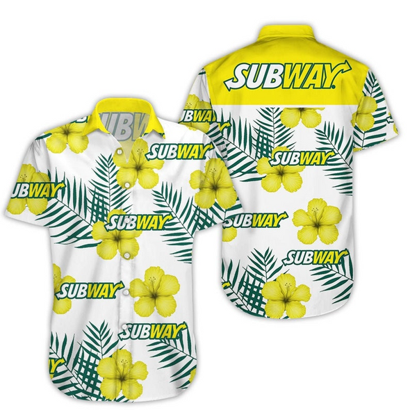 Subway Tropical Flower Aloha Hawaiian Shirts