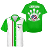 Custom US Bowling Team Outfit, Flamingo Bowling Team Hawaiian Shirt, Teal Bowling Shirt Gift For Bowling Team Members, Bowling Lover