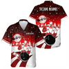 Custom Santa Bowling Team Hawaiian Shirt, Purple Christmas Bowling Team Outfit, Christmas Gift For Bowling Team Member, Bowling Lover