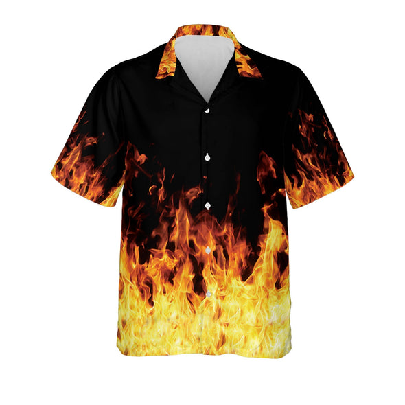 Button-Down Flame Personalized Name Hawaiian Shirt