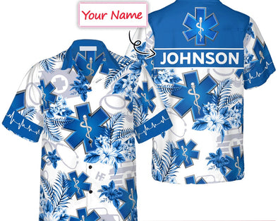 Paramedic Name Custom Custom Hawaiian Shirt, Custom Name Hawaiian Shirt, Personalized Photo Print Shirts, Gifts for Bachelor Party.