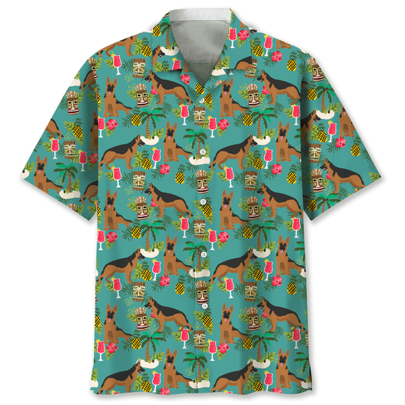 German Shepherd Hawaiian Beach Hawaiian Shirt