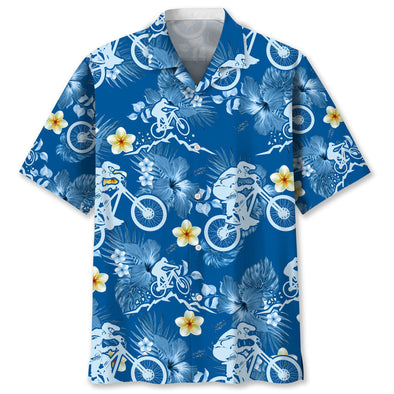 Mountain Bike Blue Nature Hawaiian Shirt