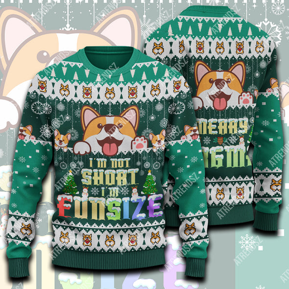 ATRENDSZ Ugly Christmas Sweater CORGI all over print