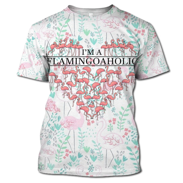 ATRENDSZ Unisex Flamingoaholic all over print hoodie, tshirt, tank and more