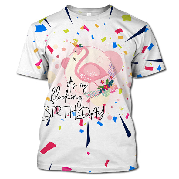 ATRENDSZ Unisex Flamingo Birthday quote all over print hoodie, tshirt, tank and more