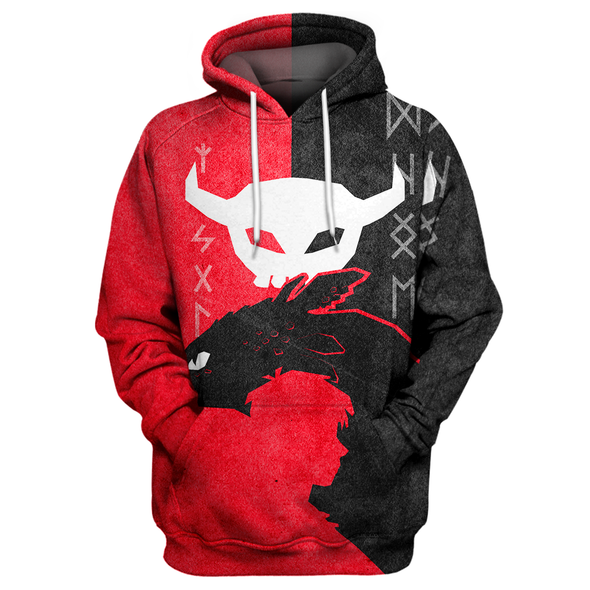 ATRENDSZ Unisex Dragon and The Monster - Black Red Style all over print hoodie, tshirt, tank and more