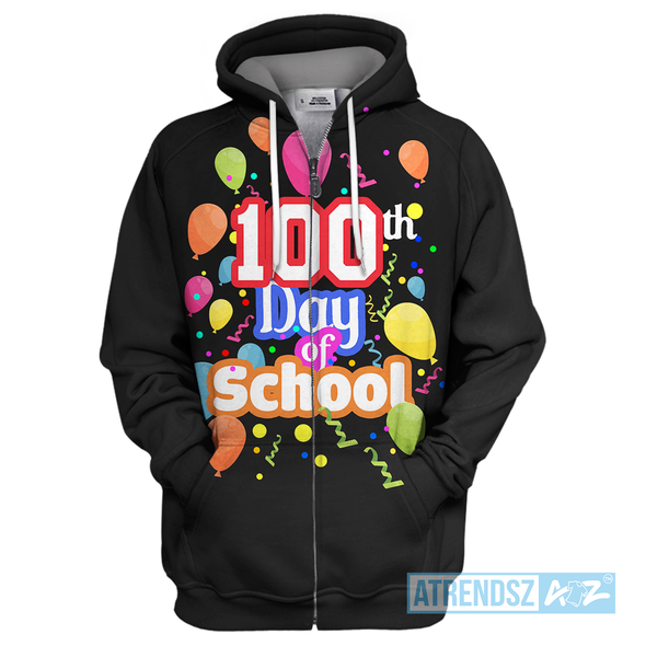 ATRENDSZ Unisex 100th Day of School all over print hoodie, t-shirt, tank and more